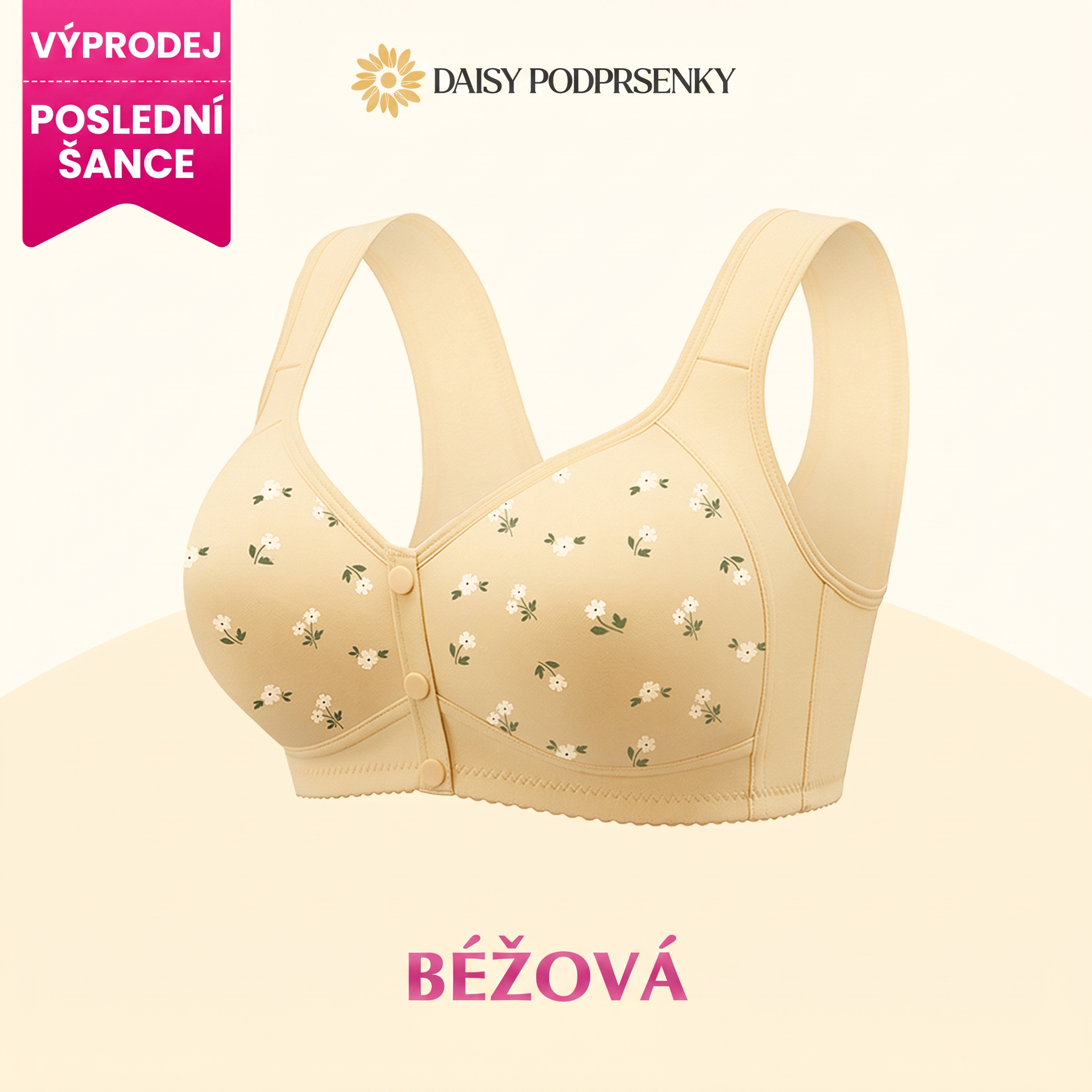 Daisy Bra – kényelmes bézs melltartó elülső csattal
